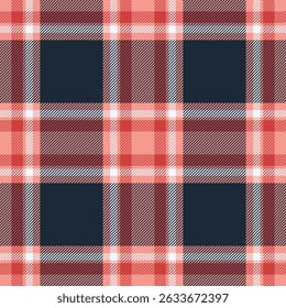 Elegant coral and navy plaid pattern.  Perfect for textile design, fashion, apparel, home decor, and website backgrounds. This stylish seamless texture offers a versatile and sophisticated aesthetic.