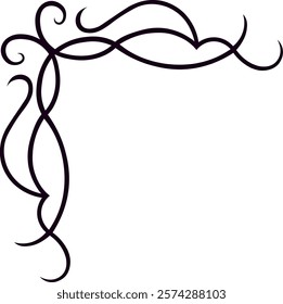 Elegant corner border creating a sophisticated frame, adding a touch of class and style to invitations, announcements, certificates, diplomas, and other documents