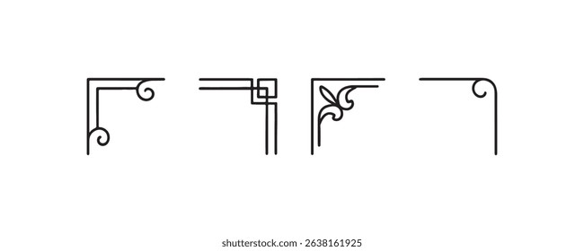 Elegant corner border designs with floral and geometric patterns.