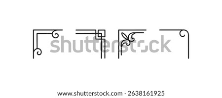Elegant corner border designs with floral and geometric patterns.