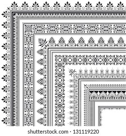 elegant corner border made of multiple black decorative frames