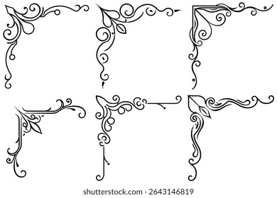 Elegant Corner Flourish Designs, Decoration Corner