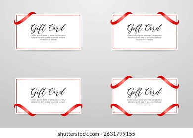 Elegant Corner Ribbon Gift Card Set – Classic and Refined Voucher Layout