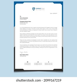 Elegant corporate business letterhead template. Simple creative clean professional modern letterhead design with standard sizes.