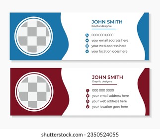 Elegant Corporate Minimal email signature Flat Mail template or email footer and personal Business Mobile Corporate EMAIL signature design
