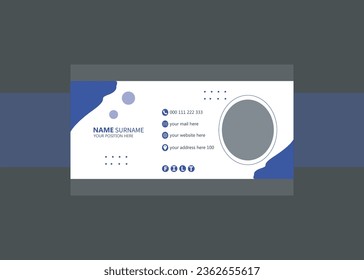 Elegant Corporate Minimal email signature Flat Mail template or email footer and personal Business Mobile Corporate EMAIL signature design
