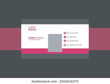 Elegant Corporate Minimal email signature Flat Mail template or email footer and personal Business Mobile Corporate EMAIL signature design