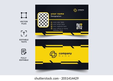 Elegant Corporate Minimal power Business Card design template personal Business Corporate Visiting card design with photos or image