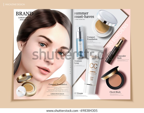 Elegant Cosmetic Brochure Design Skincare Makeup Stock Vector (Royalty ...