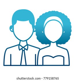 Elegant couple avatar cartoon