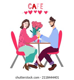 Elegant couple celebrates Valentine's day having a dinner 