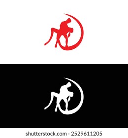 Elegant Couple Dance Logo Design with Flowing Silhouette for Creative Branding