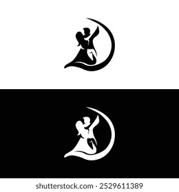 Elegant Couple Dance Logo Design with Flowing Silhouette for Creative Branding