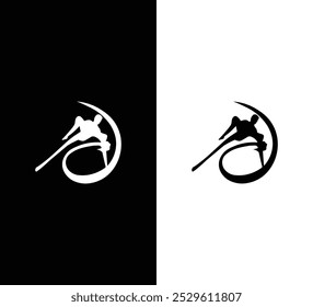 Elegant Couple Dance Logo Design with Flowing Silhouette for Creative Branding