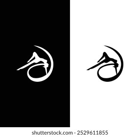 Elegant Couple Dance Logo Design with Flowing Silhouette for Creative Branding