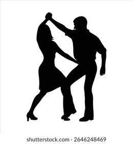 Silhueta de dança de casal elegante - Latin Ballroom Dance Vetor	