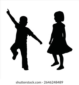 Elegant Couple Dancing Silhouette - Latin Ballroom Dance Vector	