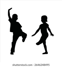 Elegant Couple Dancing Silhouette - Latin Ballroom Dance Vector	