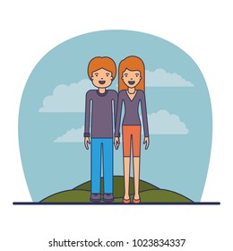 elegant couple in the field avatars characters