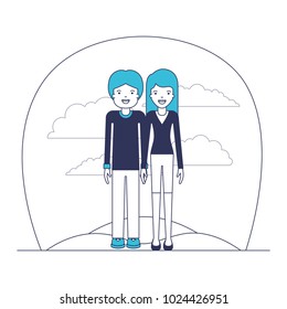 elegant couple in the field avatars characters