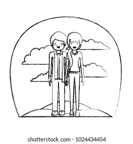 elegant couple in the field avatars characters