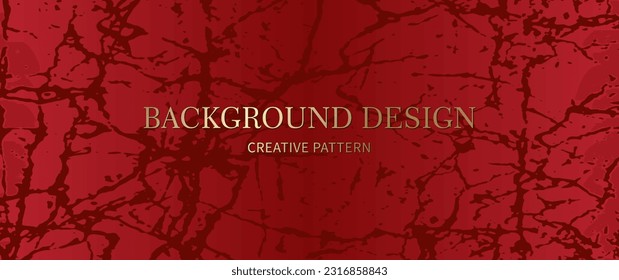 Elegant cover design. Modern premium red vector art background with craquelures and gradient texture. Luxury template for cover design, invitation, flyer, wedding card, note book, menu design.
