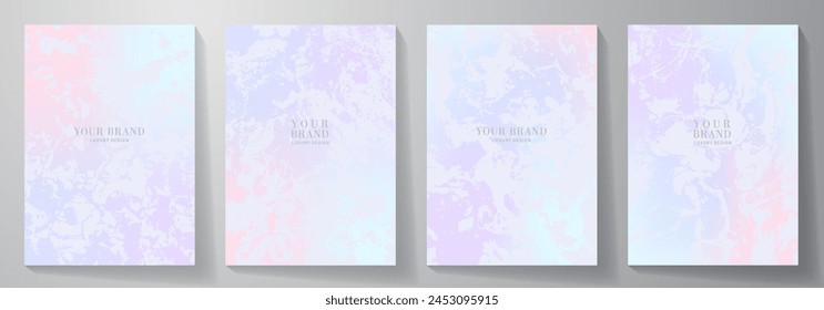 Elegant cover design set. Pink and blue modern luxury vector art background. Premium fashionable template for cover design, invitation, wedding card, brochure, catalog, note book, menu design.