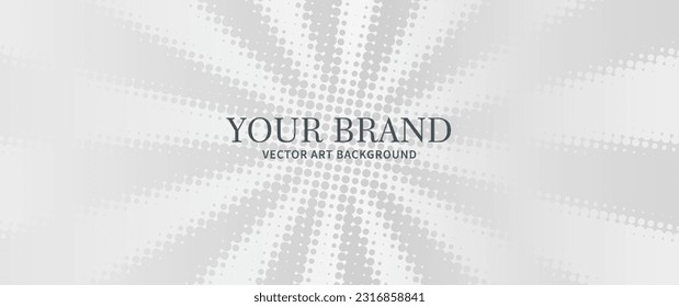 Elegant cover design with silver rays and white. Modern premium vector art background with effect halftone texture and gradient. Luxury template for cover design, invitation, flyer,  note book.