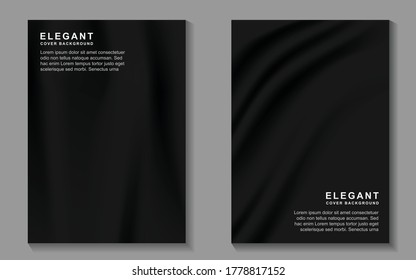 Elegant cover poster background with smooth and soft silk fabric texture. Clean wave and curve graphic. Luxury vector design can use for flyer, cover wedding card, textile and cosmetic ads product 
