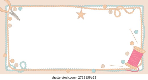 Elegant Crafting Background with Beading Tools and Accessories