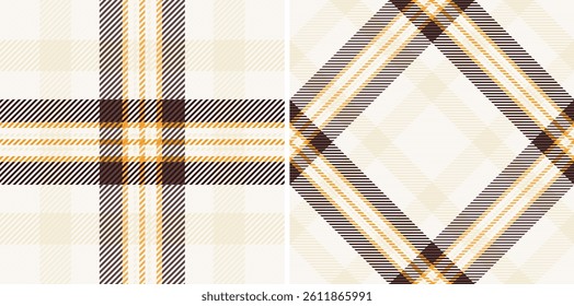 Elegant cream, brown, and gold plaid patterns.  Versatile design perfect for textiles, stationery, or website backgrounds.  Subtle texture adds sophistication.