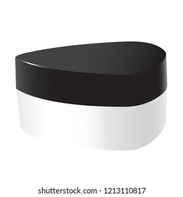 Elegant cream container, 3D illustration cosmetic plastic container template for cream, gel.