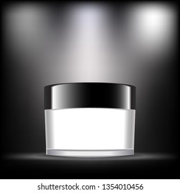 Elegant cream container, 3D illustration cosmetic plastic container template for cream, gel. - Vector