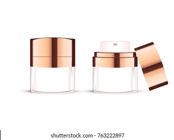 Elegant cream container, 3D illustration cosmetic plastic container template for cream, gel.