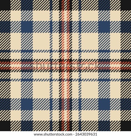 Elegant cream, navy, and rust plaid pattern.  Perfect for textile design, fashion, or autumnal themed projects.  This seamless texture evokes warmth and heritage.