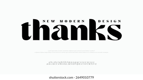 Elegant creative bold font uppercase lowercase and number. Typography sport, technology, fashion, digital, future creative logo font. vector illustration