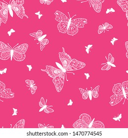 Elegant and creative butterflies seamless pattern, beautiful background - great for fashion prints, textiles, wallpapers, invitations, banners - vector surface design