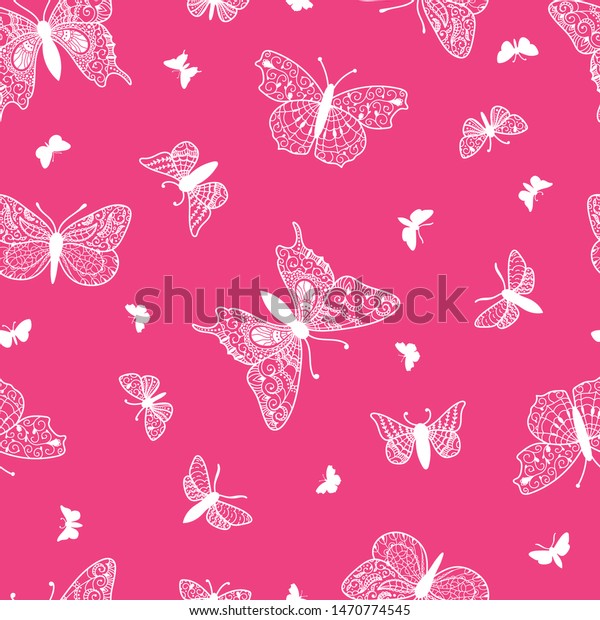 Elegant Creative Butterflies Seamless Pattern Beautiful Stock Vector ...