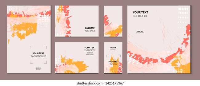 Elegant creative card templates set. Collection of romantic invitations with gold glitter texture wedding valentine's day