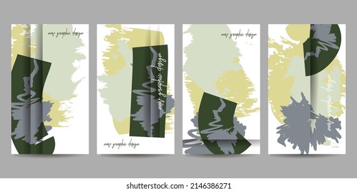 Elegant creative card templates set art painting watercolor. Collection of romantic invitations