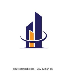 Elegant and creative commercial building logo design, tailored for property developers, real estate firms, and construction companies. Showcase sophistication and expertise.