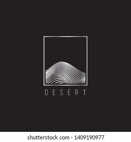 elegant creative desert logo design inspiration.desert in square frame icon