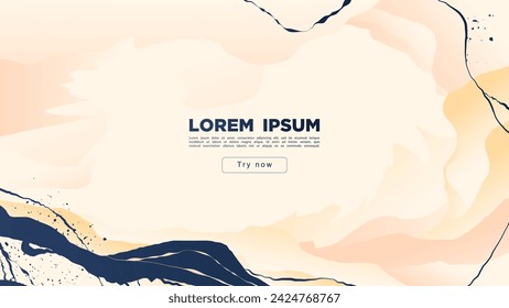 Elegant creative design: a combination of soft tones and dark spilled ink