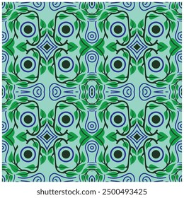 Elegant creative floral lines and circles seamless background pattern design 