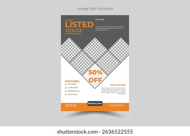 Elegant and creative flyer for real estate businesses, ideal for showcasing homes for sale, rental properties, or realty services. Print-ready and easy to edit.