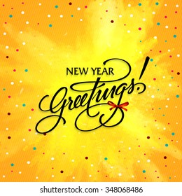 Elegant creative greeting card design for Happy New Year celebration.
