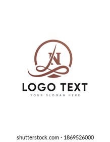 An elegant and creative letter type N  logo template, Vector logo for business and company identity 