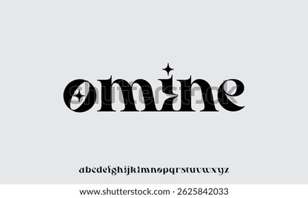 Elegant and creative logo design featuring the word 'OMINE' in a bold, artistic font, perfect for fashion, luxury brands, or creative ventures