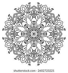 elegant and creative mandala design for adults coloring book, mandala art for wall art, henna design, tattoo
