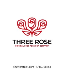 Elegant and creative red rose logo  for various purposes of your business logo, can be used as symbols, icons, or others. rose logo inspiration. Color and text can be changed according to your need